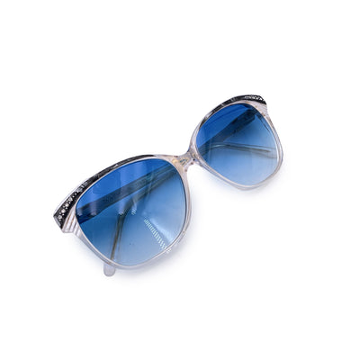 Yves Saint Laurent Vintage White Sunglasses with Blue Lens 58/14