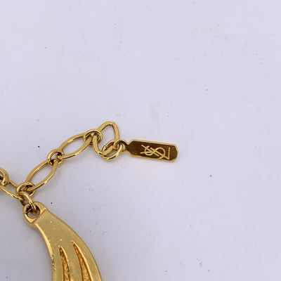Yves Saint Laurent Vintage Gold Metal Multi Strand Necklace