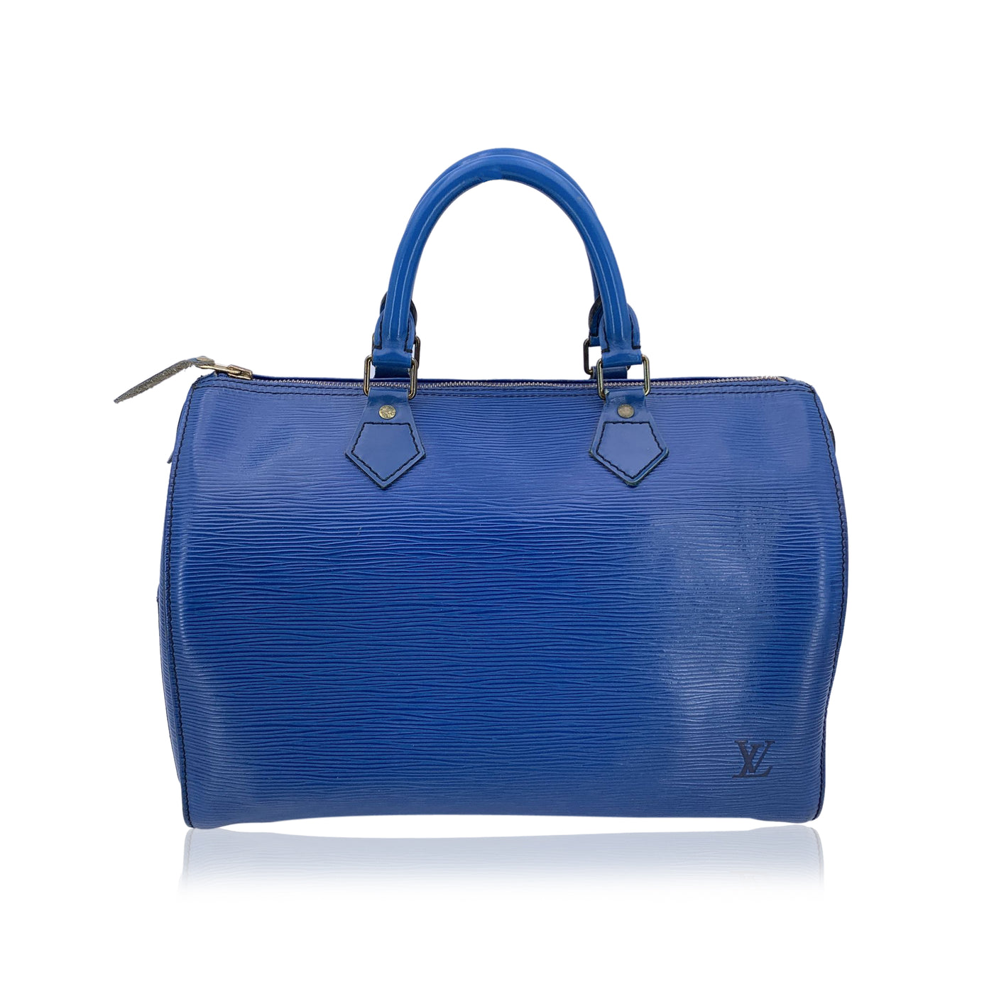 Louis Vuitton Toledo Blue Epi Leather Speedy Boston Bag Handbag