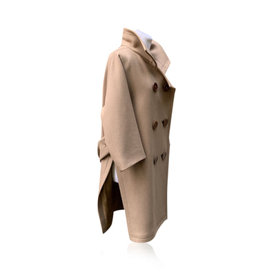 Chloe Beige Wool Double Breasted Coat Size 36 FR