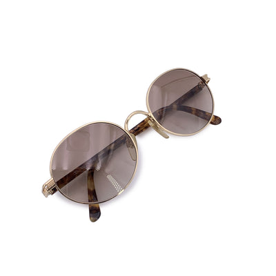 Valentino Vintage Gold Metal Round Sunglasses Mod. V415 52/20 135mm