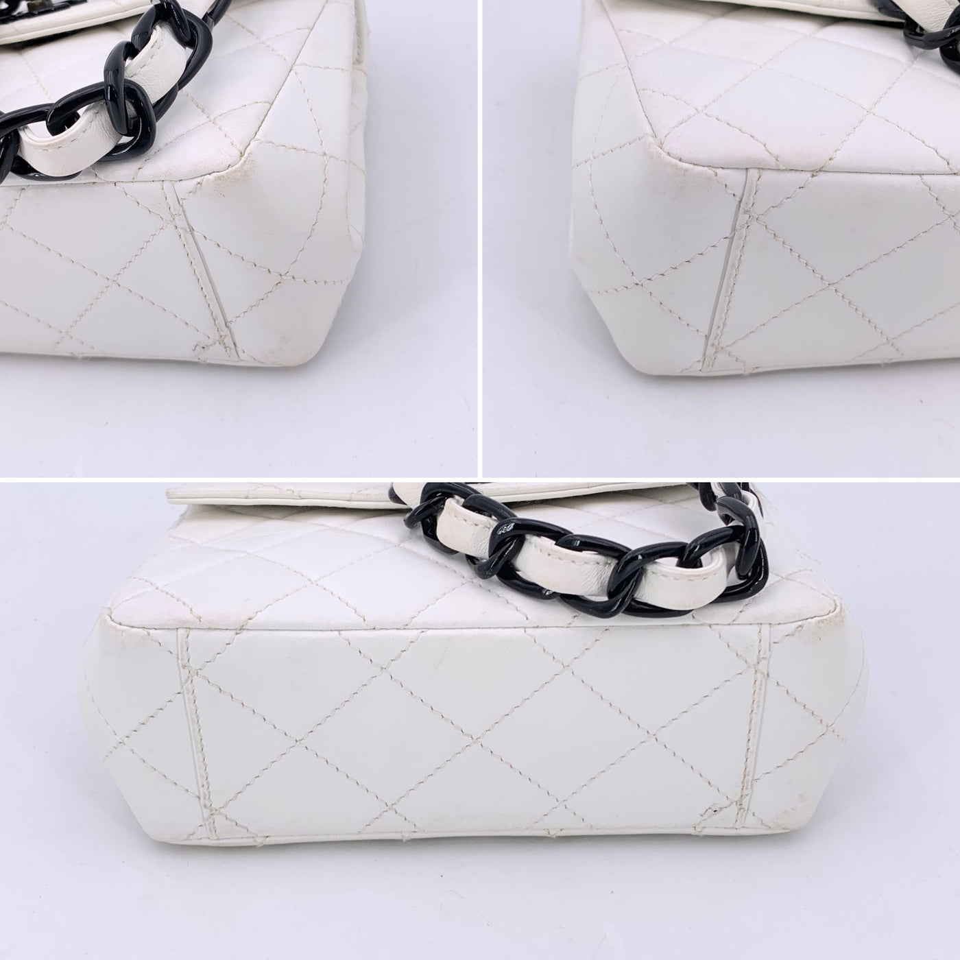 Chanel Vintage White Quilted Leather Mini Kelly Shoulder Bag