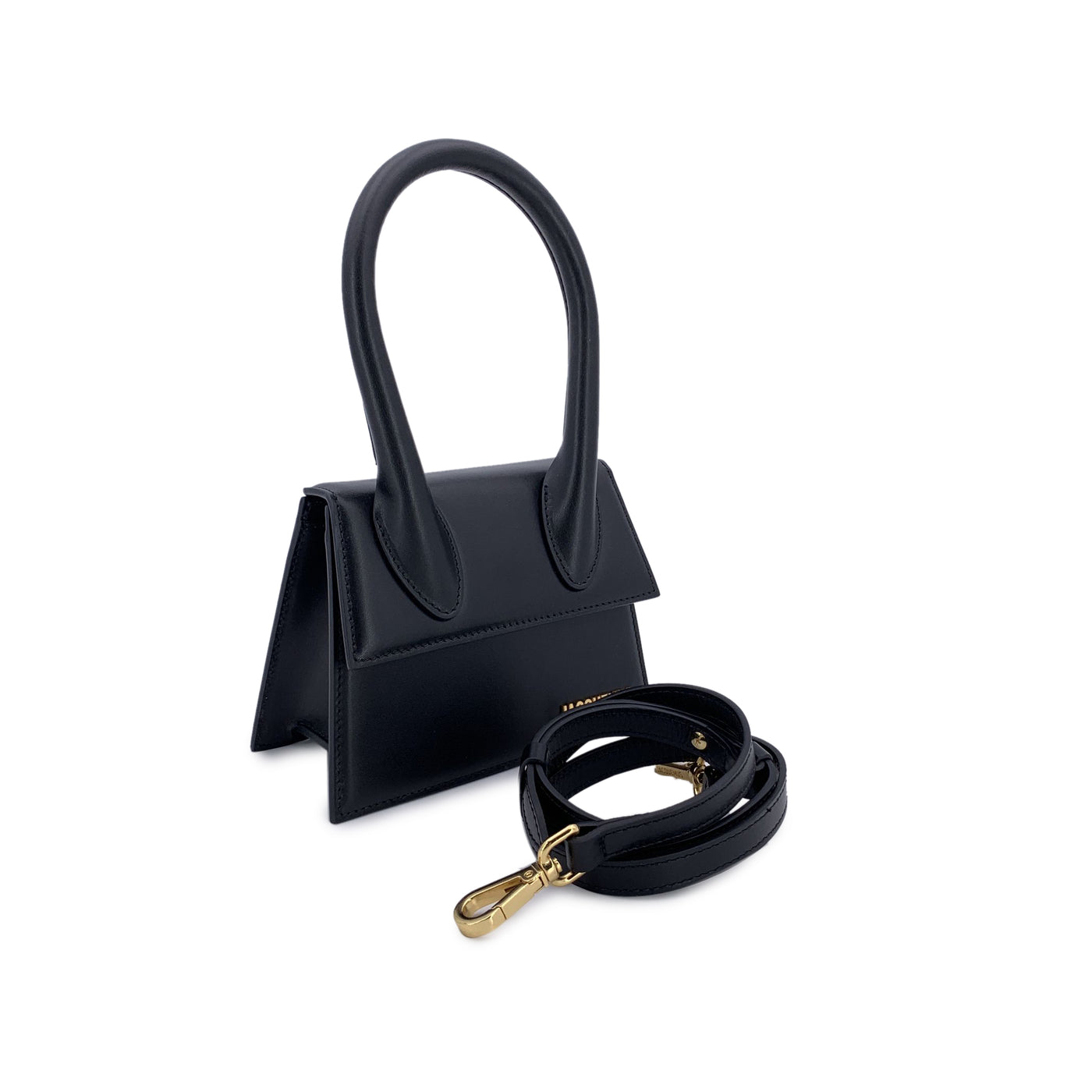 Jacquemus White Leather Le Chiquito Small Structured Bag with Strap