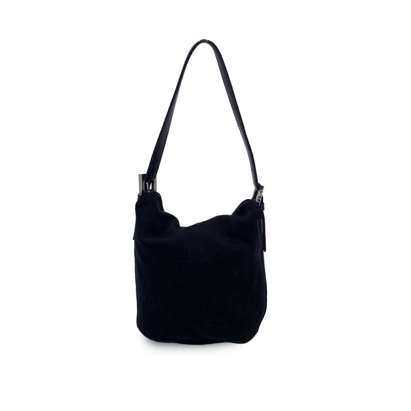 Fendi Black Fabric Mini Baguette Shoulder Bag Handbag