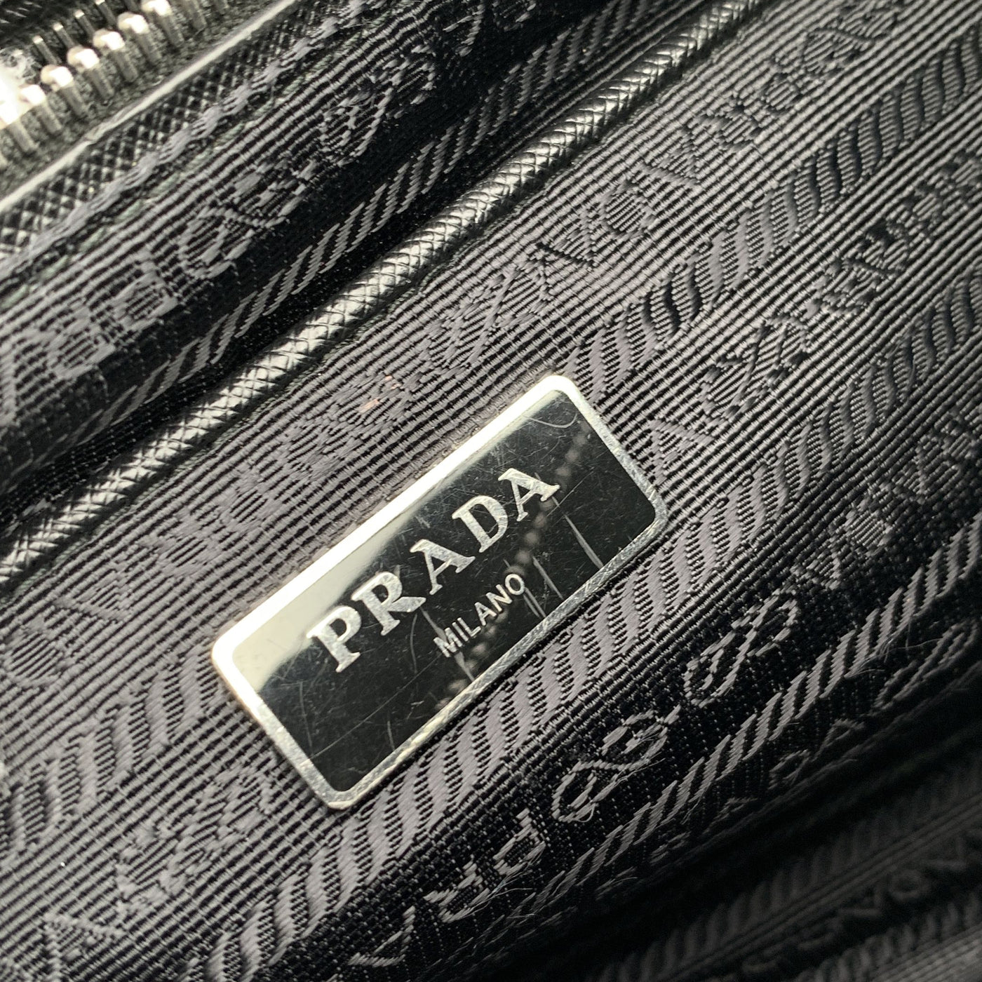 Prada Black Quilted Nylon Fabric Chain Bowling Shoulder Bag