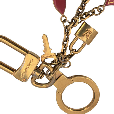 Louis Vuitton Gold Metal Portecle Pampille Keyring Chain Bag Charm