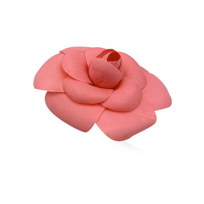 Chanel Vintage Fabric Pink Flower Pin Brooch Camellia Camelia