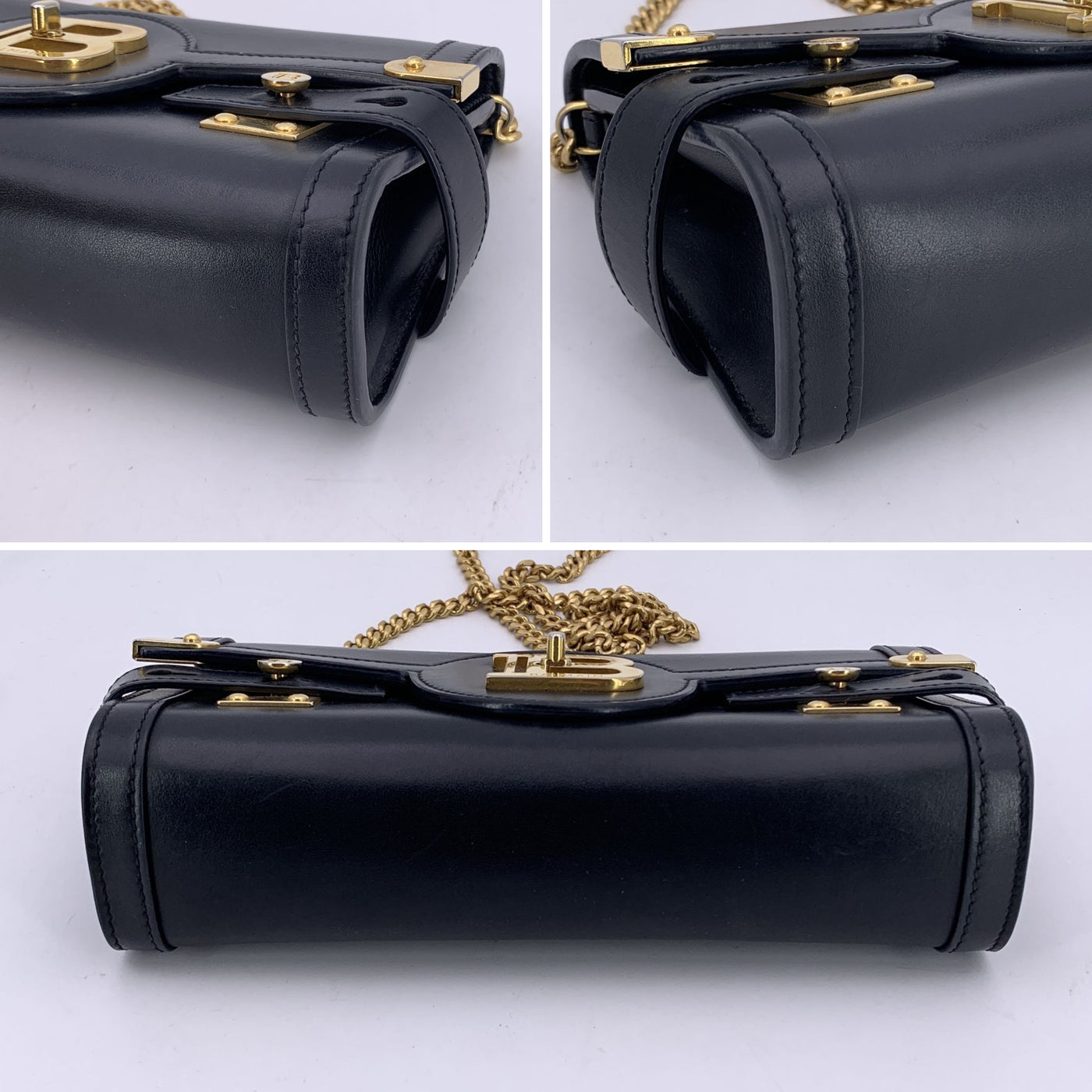 Balmain Black Leather B Buzz 23 Pochette Convertible Shoulder Bag