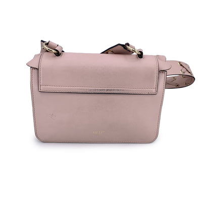 Red Valentino Pink Leather Rock Ruffles Crossbody Shoulder Bag