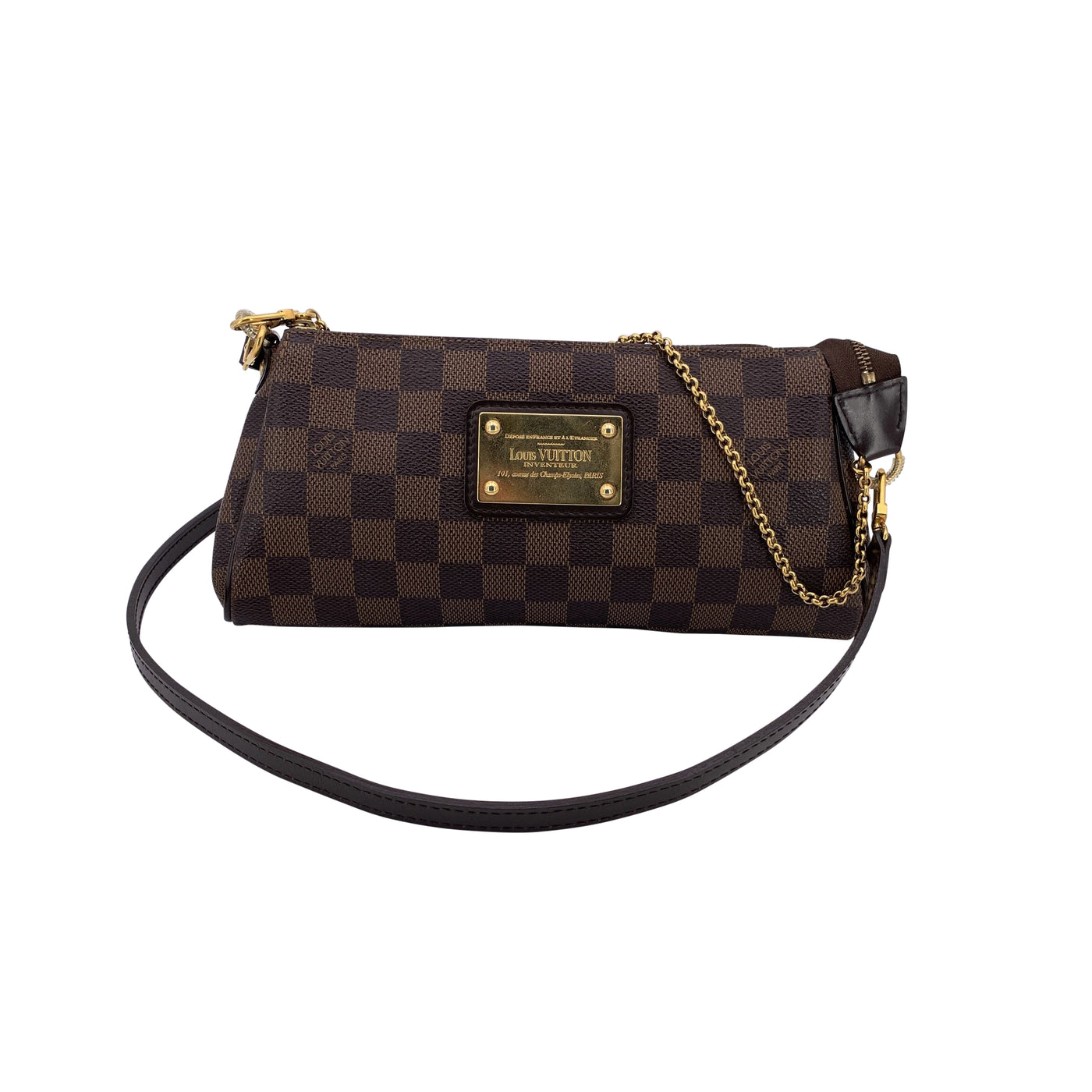 Louis Vuitton Damier Ebene Canvas Pochette Eva Shoulder Bag