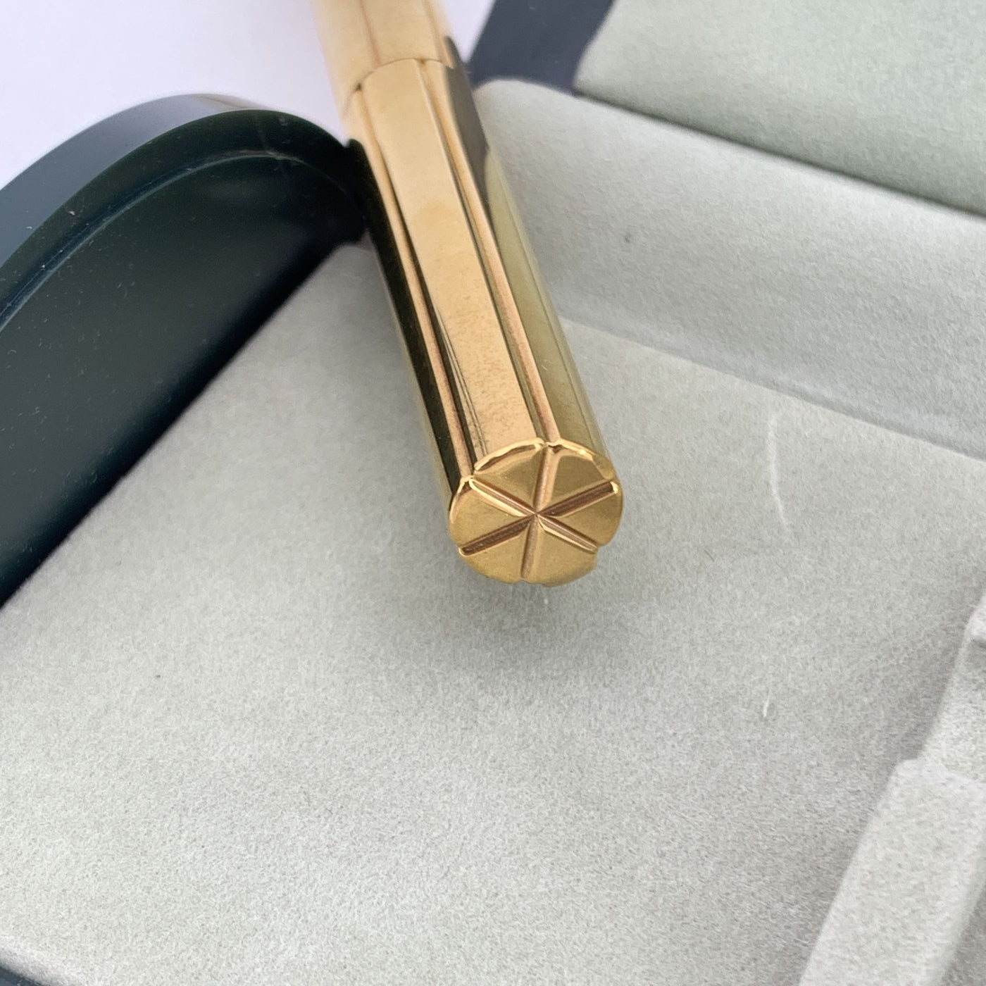 Louis Vuitton Vintage Gold Metal Engraved Ballpoint Pen with Case