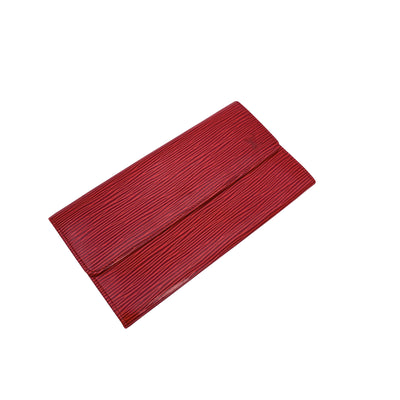 Louis Vuitton Vintage Red Epi Leather Sarah Continental Long Wallet