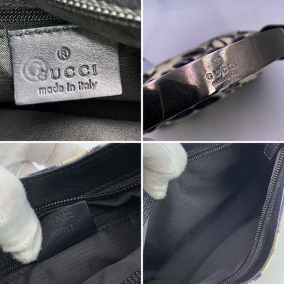 Gucci Vintage Black Nylon Canvas Hobo Shoulder Bag Tote