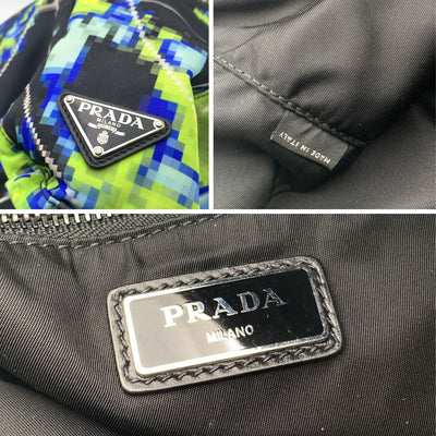 Prada Multicolor Tessuto Nylon Radar Print Tote Shoulder Bag