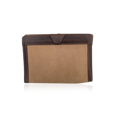 Gucci Vintage Beige Brown Leather Cosmetic Bag Clutch Pouch