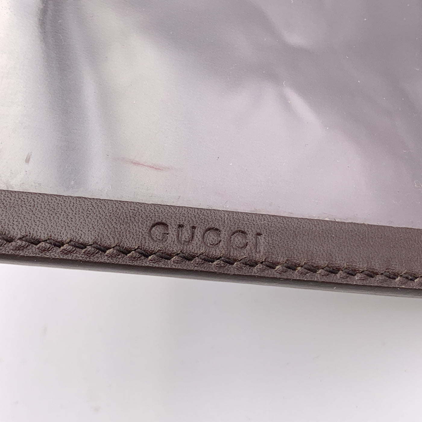 Gucci Brown Guccissima Leather Travel Two Photo Frame Pictures Holder