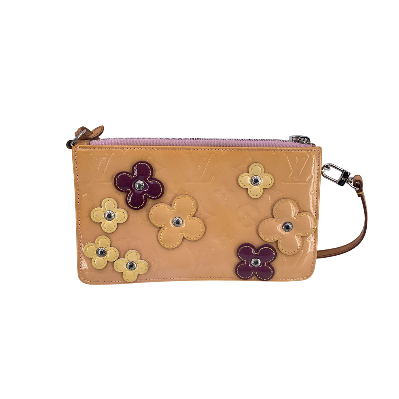 Louis Vuitton Beige Monogram Vernis Flower Lexington Pochette Bag