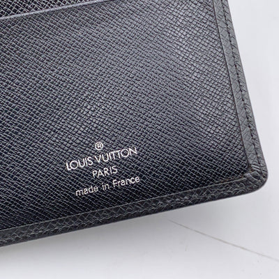 Louis Vuitton Black Taiga Leather Cards and Bill Bifold Wallet