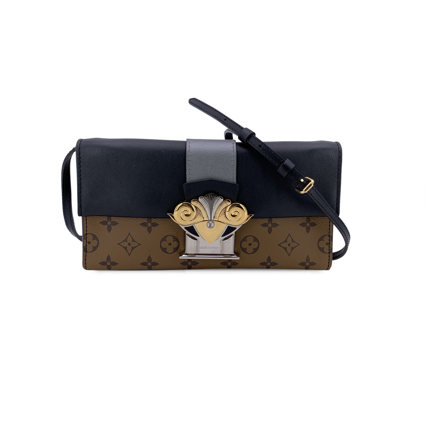 Louis Vuitton Monogram Reverse Canvas Column Clutch Pochette Bag