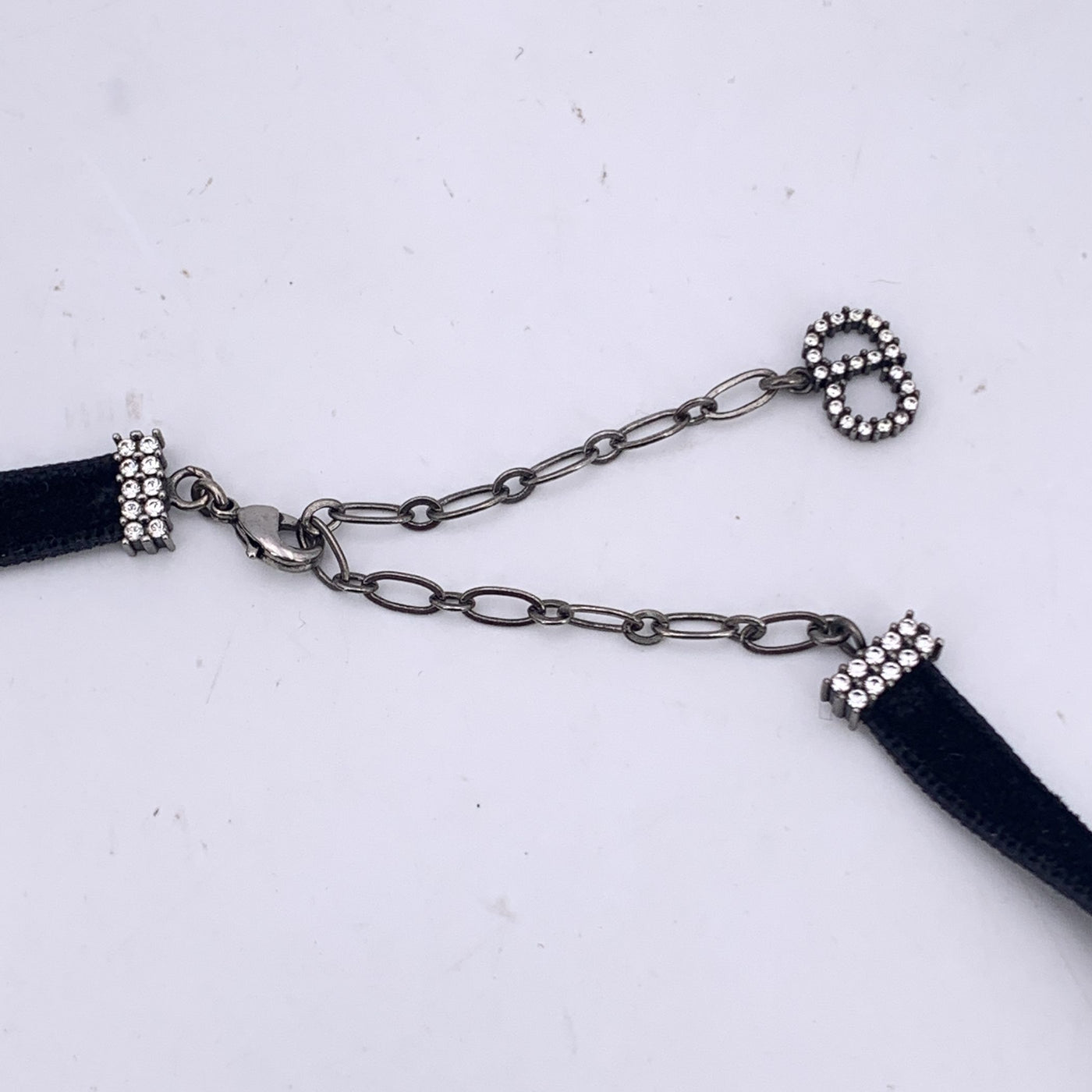 Christian Dior Black Velvet J'Adior Rhinestones Chocker Necklace