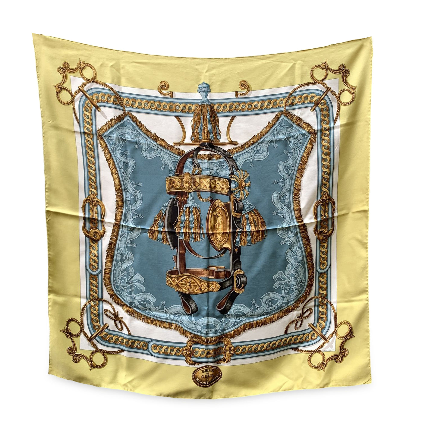 Hermes Vintage Silk Scarf Brides de Cour 1969 Françoise de la Perrière