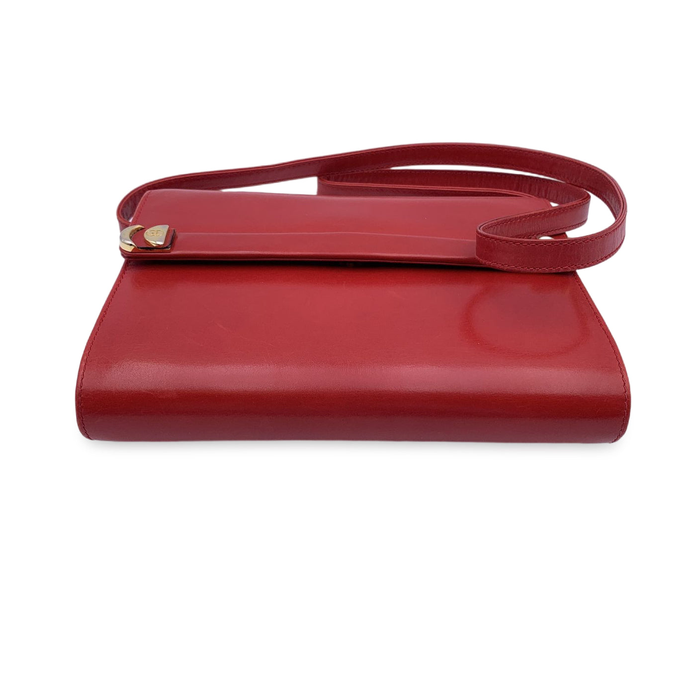 Gucci Vintage Red Leather Convertible Bag Clutch Shoulder Bag