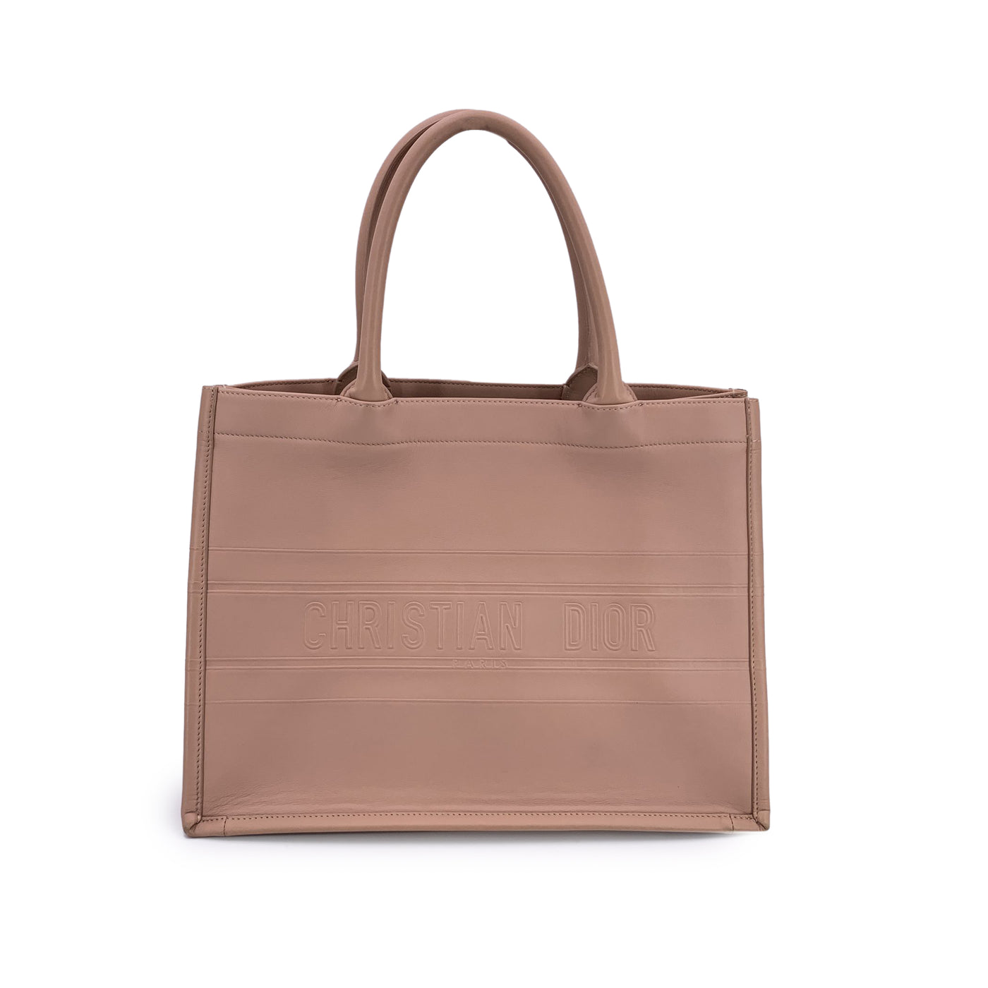 Christian Dior Dusty Pink Leather Medium Book Tote Bag