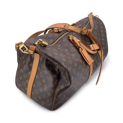 Louis Vuitton Monogram Canvas Keepall Bandouliere 55 Travel Bag