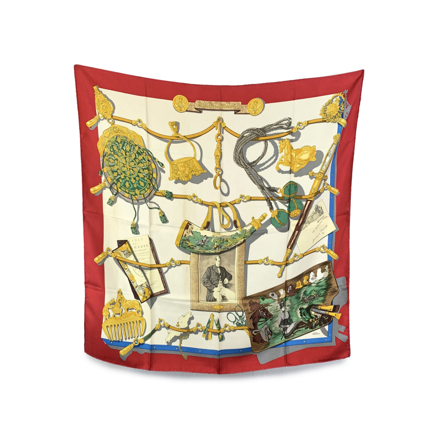 Hermes Vintage Silk Scarf 1992 Memoires D'Hermes Cathy Latham