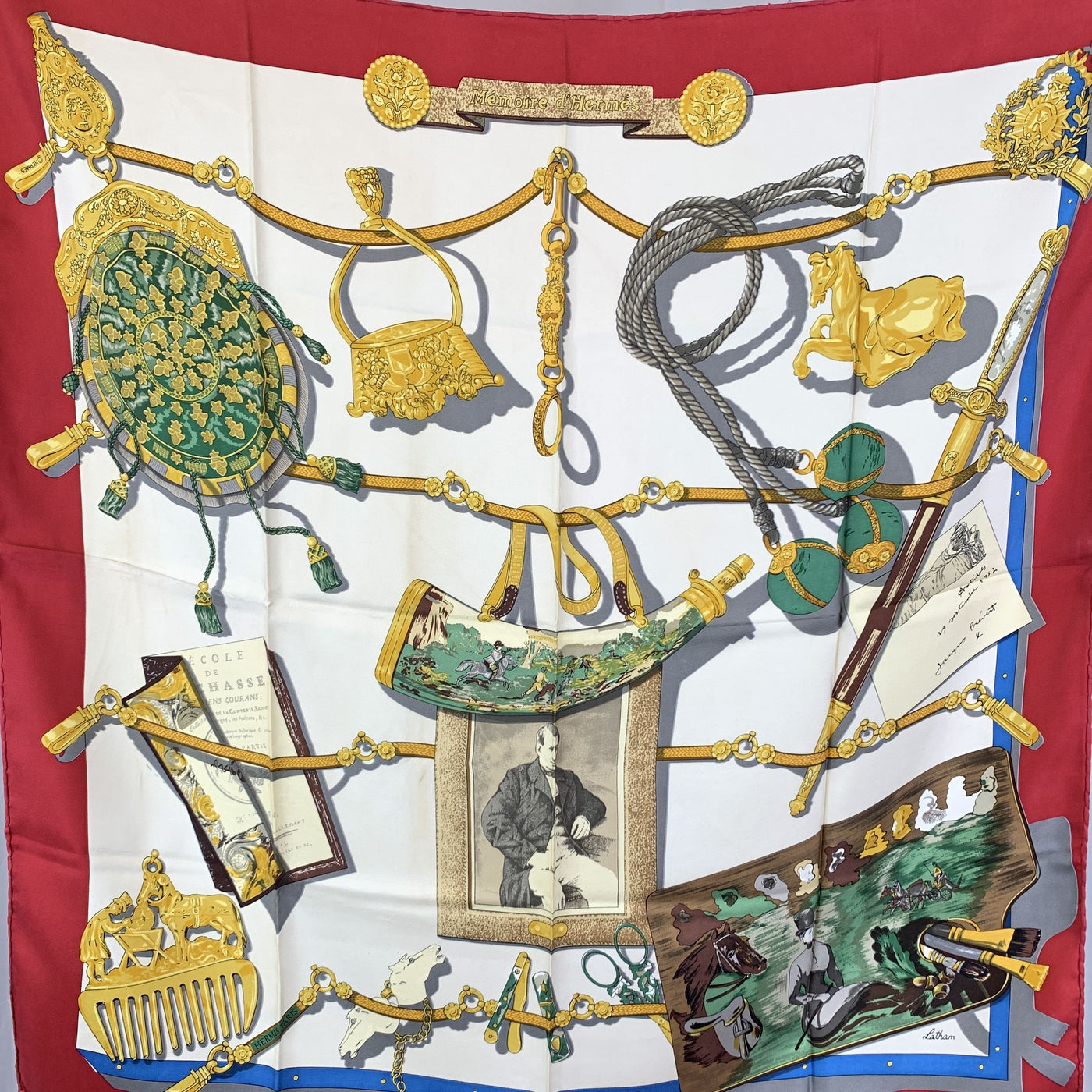 Hermes Vintage Silk Scarf 1992 Memoires D'Hermes Cathy Latham