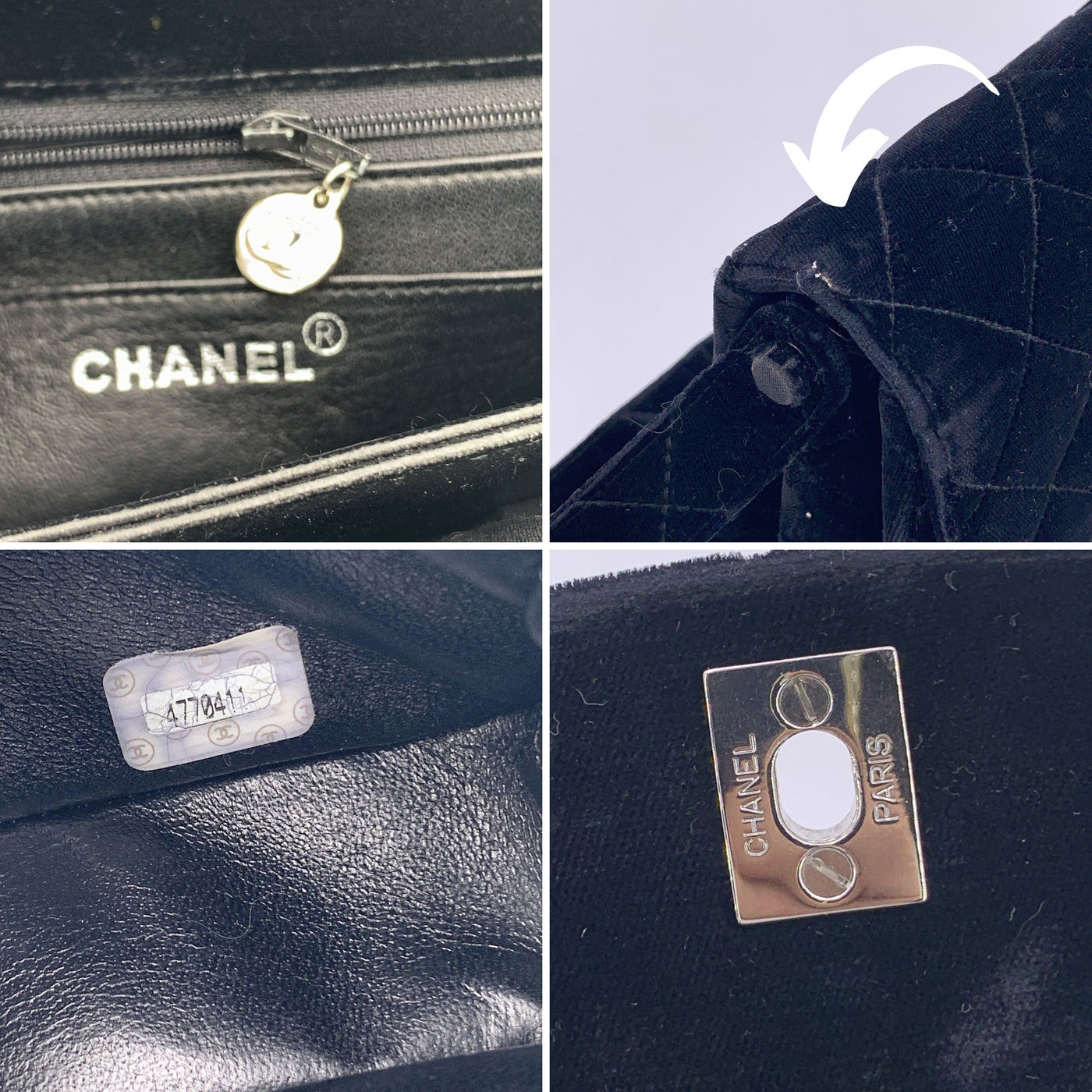 Chanel Vintage 90s Black Quilted Velvet Flap Shoulder Bag