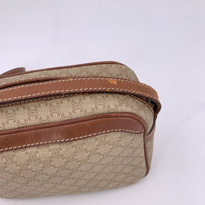 Celine Vintage Beige Macadam Canvas Small Crossbody Bag