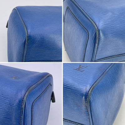 Louis Vuitton Toledo Blue Epi Leather Speedy Boston Bag Handbag