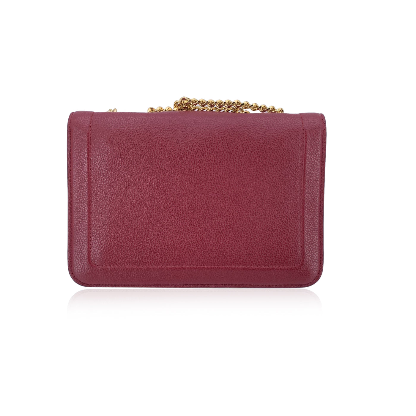 Salvatore Ferragamo Burgundy Leather Vara Bow Flap Shoulder Bag
