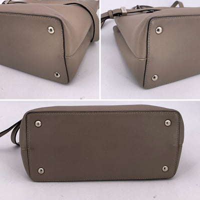 Fendi Grey Leather Petite 2 Jours Tote Handbag with Shoulder Strap