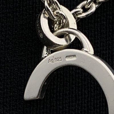 Gucci Sterling Silver G Letter Pendant Unisex Chain Necklace