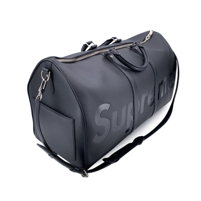 Louis Vuitton x Supreme Black Epi Keepall Bandouliere 55 Duffle Bag
