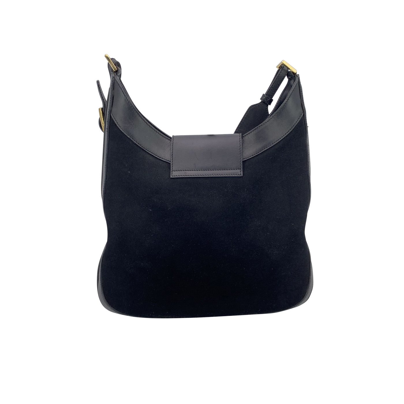 Gucci Black Suede and Leather Hobo Shoulder Bag