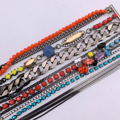 Iosseliani Muticolor Multistrand Chain and Crystals Bracelet with Box