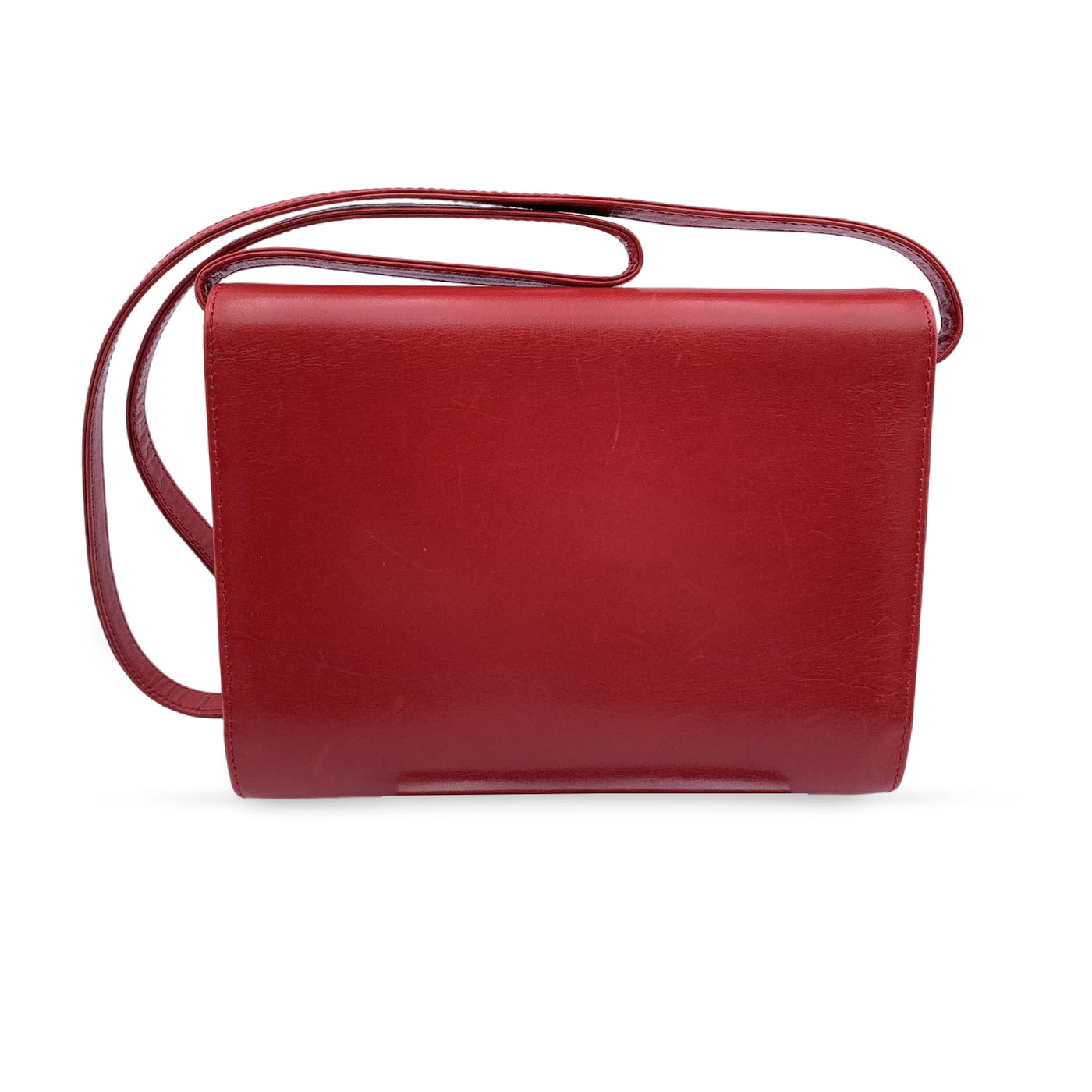 Gucci Vintage Red Leather Convertible Bag Clutch Shoulder Bag