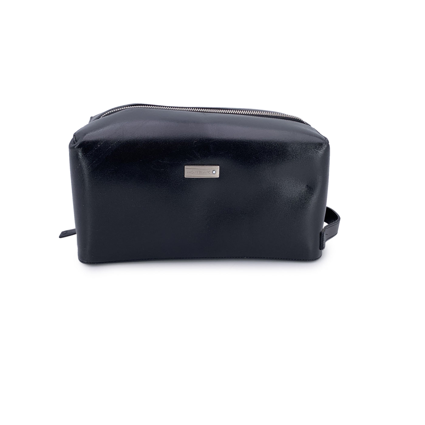 Montblanc Black Leather Toiletry Trousse Wash Cosmetic Bag