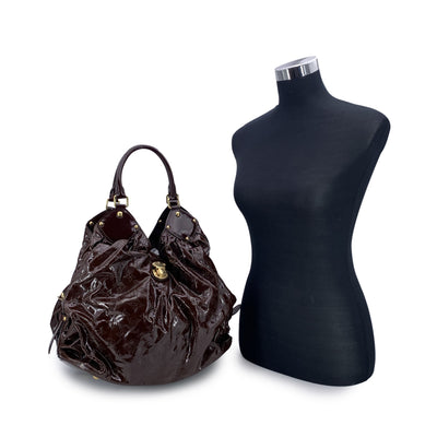 Louis Vuitton Limited Edition Brown Patent Leather Surya XL Hobo Bag