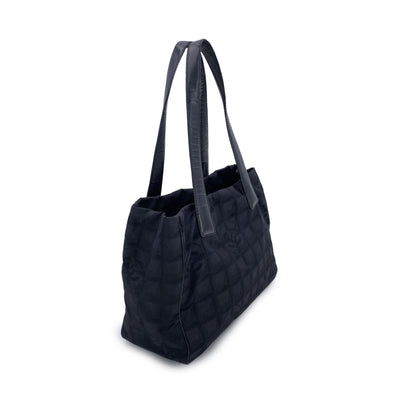 Chanel Black Nylon New Travel Line Tote Shoulder Bag 2000s