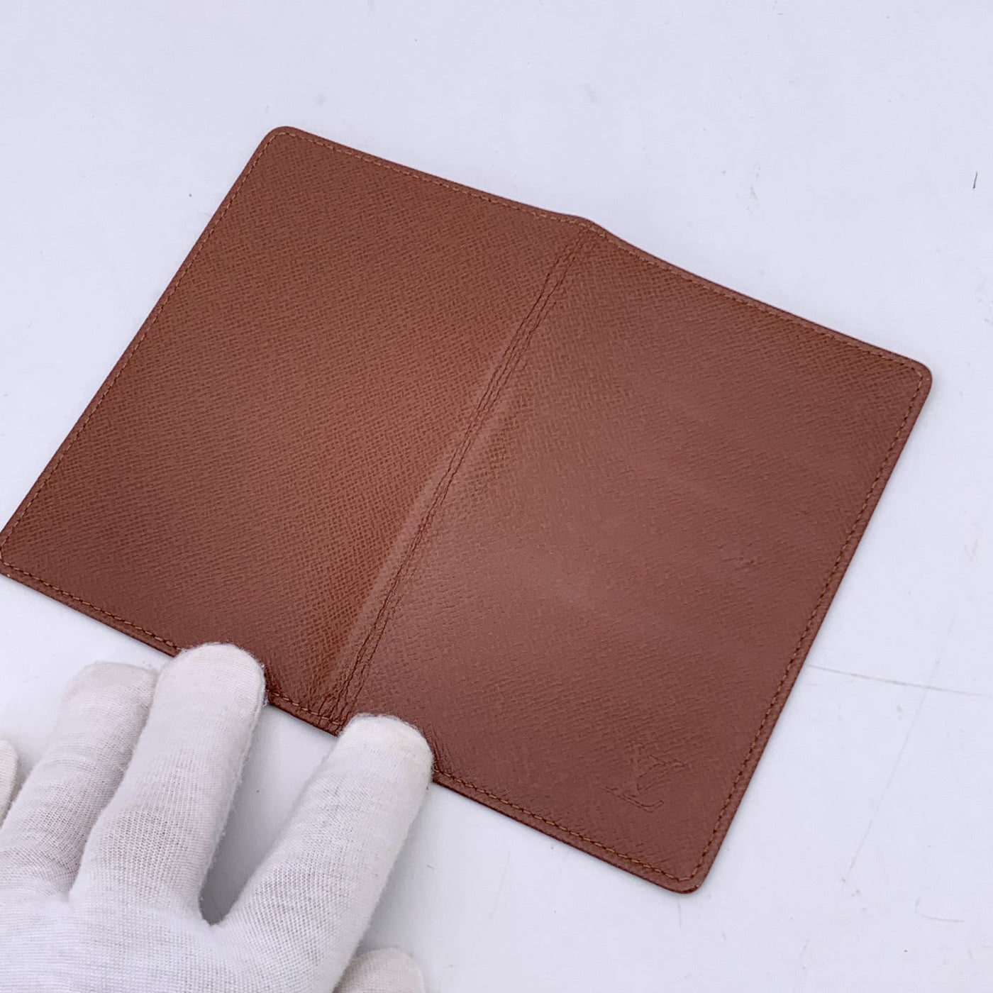 Louis Vuitton Vintage Tan Leather ID Card Wallet Photo Holder