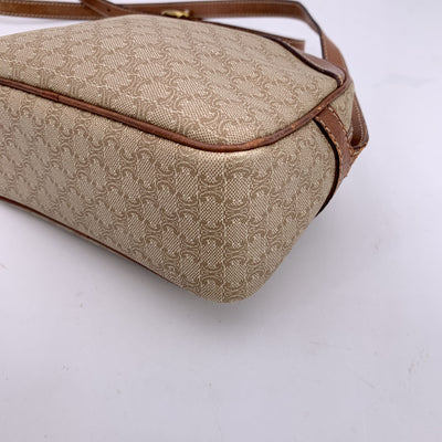 Celine Vintage Beige Macadam Canvas Small Crossbody Bag