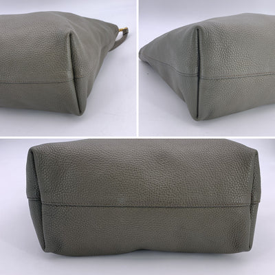 Prada Military Green Leather 2 Way Tote Shopping Bag with Strap
