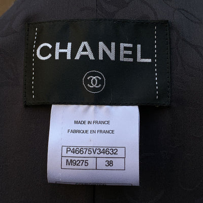 Chanel Grey Wool Blend Zip Front Jacket Size 38 FR