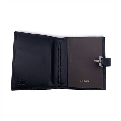 Gucci Black Monogram Canvas and Leather Jackie Address Book