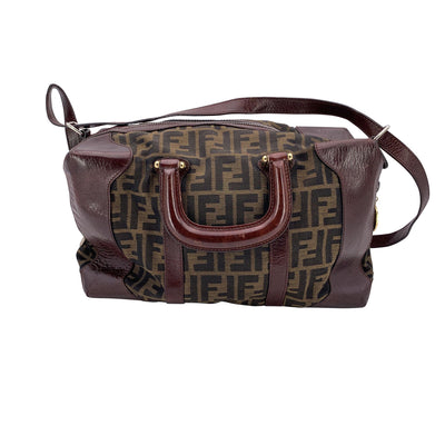 Fendi Zucca Monogram Canvas 2 Way Duffle Bag with Strap