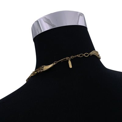 Yves Saint Laurent Vintage Gold Metal Multi Strand Necklace